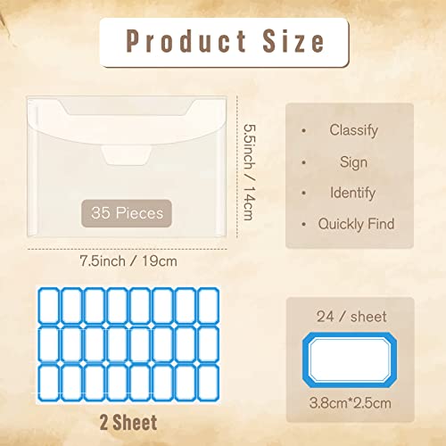 Pllieay 35pc Clear Stamp and Die Envelopes, Scrapbooking Storage Die Cuts for Card Making, Stencil Storage (7.5 x 5.5 Inch) - Image 2