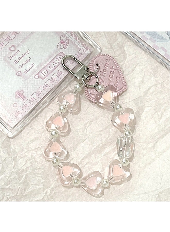 Acrylic Photocard Holders Keychain ID Badge Holder with Spiral Wrist Coil Transparent Card Waterproof Photo Protector for School Office Access Women Girls (Pink, 2Pcs) - Image 5