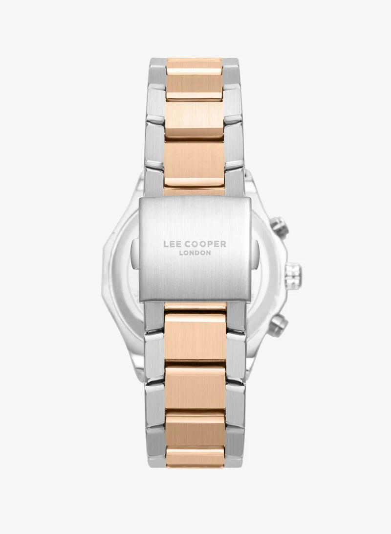 Lee Cooper TWO TONE ROSE GOLD Men's Metal Multi Function Watch LC08218.530 - 26 mm for Men | Best Price UAE