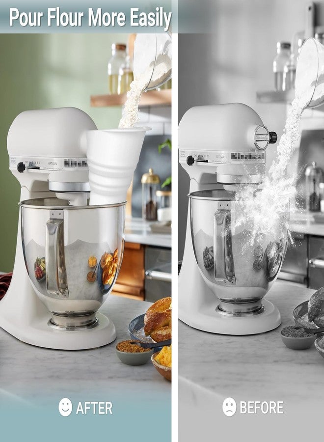 FIMXSD Foldable Flour Funnel for KitchenAid 4.5-5 Qt Tilt Head Stand Mixers, Silicone Funnel Stand Mixer Attachment Dishwasher-Safe - Image 4