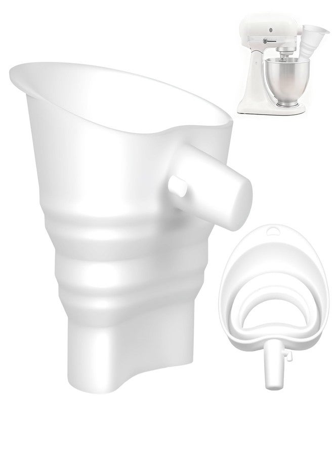 FIMXSD Foldable Flour Funnel for KitchenAid 4.5-5 Qt Tilt Head Stand Mixers, Silicone Funnel Stand Mixer Attachment Dishwasher-Safe - Image 1