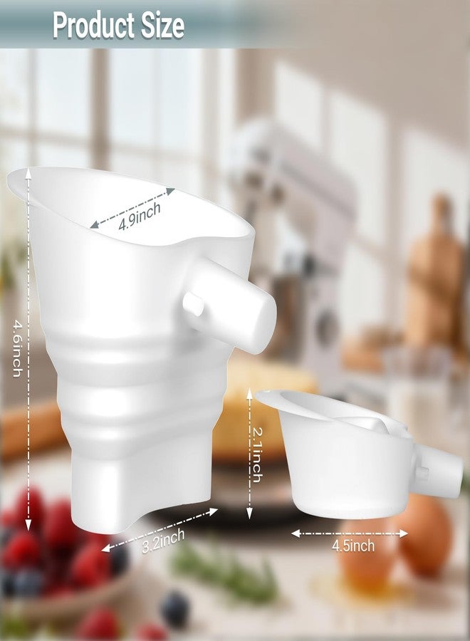 FIMXSD Foldable Flour Funnel for KitchenAid 4.5-5 Qt Tilt Head Stand Mixers, Silicone Funnel Stand Mixer Attachment Dishwasher-Safe - Image 2