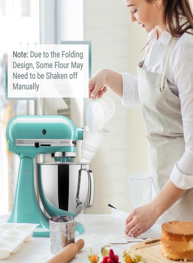 FIMXSD Foldable Flour Funnel for KitchenAid 4.5-5 Qt Tilt Head Stand Mixers, Silicone Funnel Stand Mixer Attachment Dishwasher-Safe - Image 3
