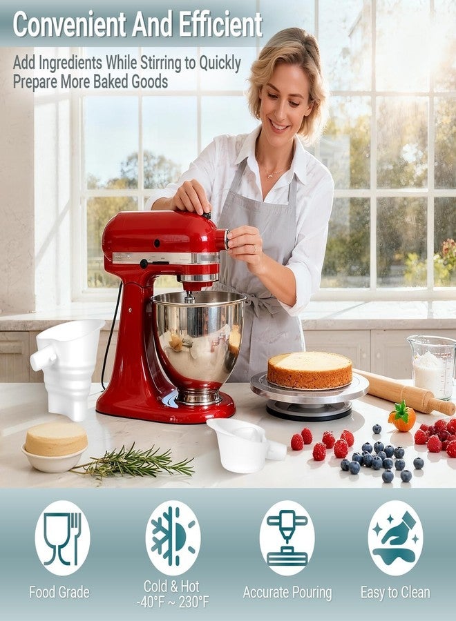 FIMXSD Foldable Flour Funnel for KitchenAid 4.5-5 Qt Tilt Head Stand Mixers, Silicone Funnel Stand Mixer Attachment Dishwasher-Safe - Image 5