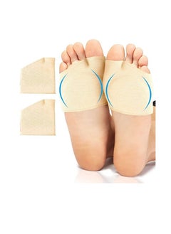SYOSI Metatarsal Pads Ball of Foot Cushions Metatarsal Foot Pads for Pain Relief Gel Pads Cushion for Metatarsalgia Neuroma Fabric Metatarsal Sleeve Pads for Women Men Beige 1 Pair  - Image 1