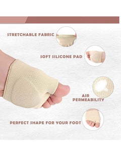 SYOSI Metatarsal Pads Ball of Foot Cushions Metatarsal Foot Pads for Pain Relief Gel Pads Cushion for Metatarsalgia Neuroma Fabric Metatarsal Sleeve Pads for Women Men Beige 1 Pair  - Image 4
