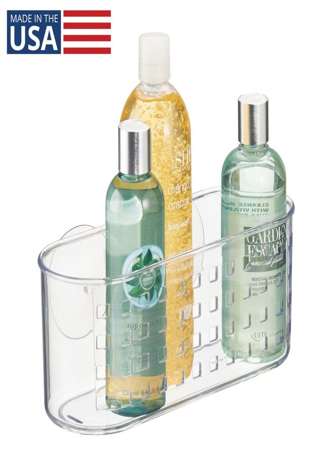 InterDesign iDesign Hanging Suction Shower Caddy Basket for Bathroom Storage - Clear - Made in USA - Image 2