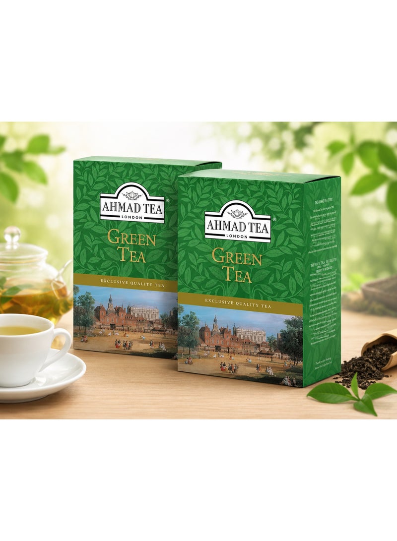 Ahmad Tea 2 Packs Ahmad Tea Pure Green Tea, 250g Each, Premium Loose Leaf Green Tea, Refreshing Natural Flavor, Value Pack - Image 1