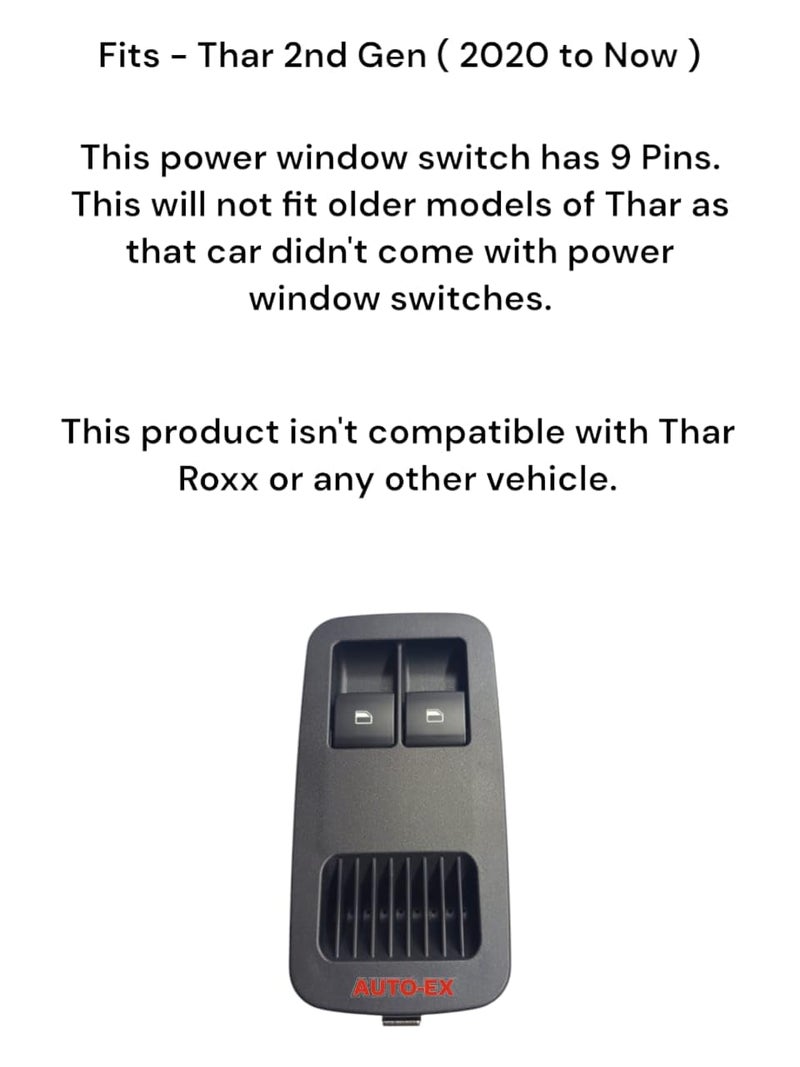 Auto-Ex POWER WINDOW SWITCH Compatible/Replacement For Thar 2nd Gen (2020 to Now) - Image 2