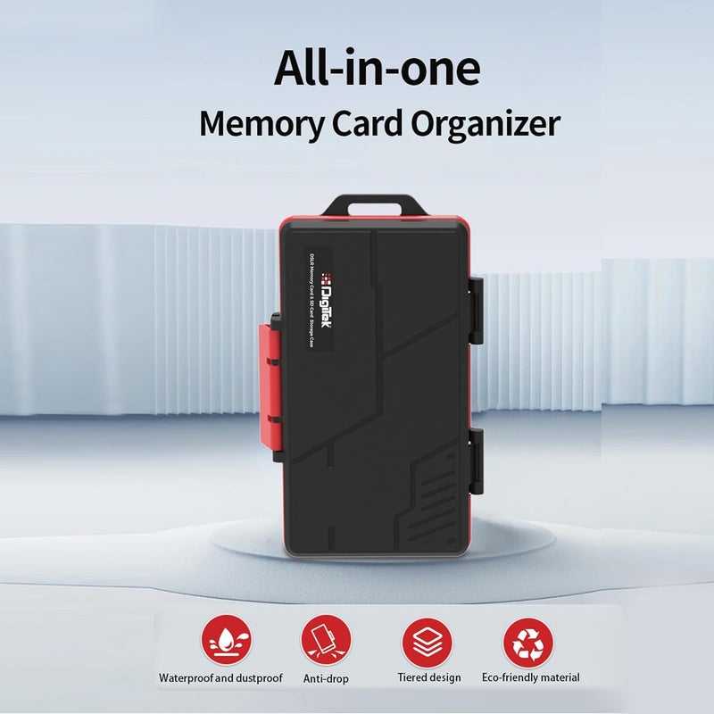 Digitek حافظة تخزين بطاقات الذاكرة وبطاقات SD DCH 025 الكل في واحد - Image 2