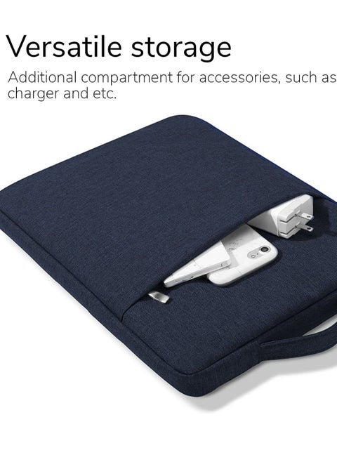 13.6 inch Laptop Sleeve Case Computer Bag with Handle For Dell Inspiron 13 7000, Lenovo IdeaPad 730S Plus/ThinkPad, Google Pixelbook Go, HP Spectre X360, Acer Spin 5, 12.5-13.3 Notebook (Navy Blue)