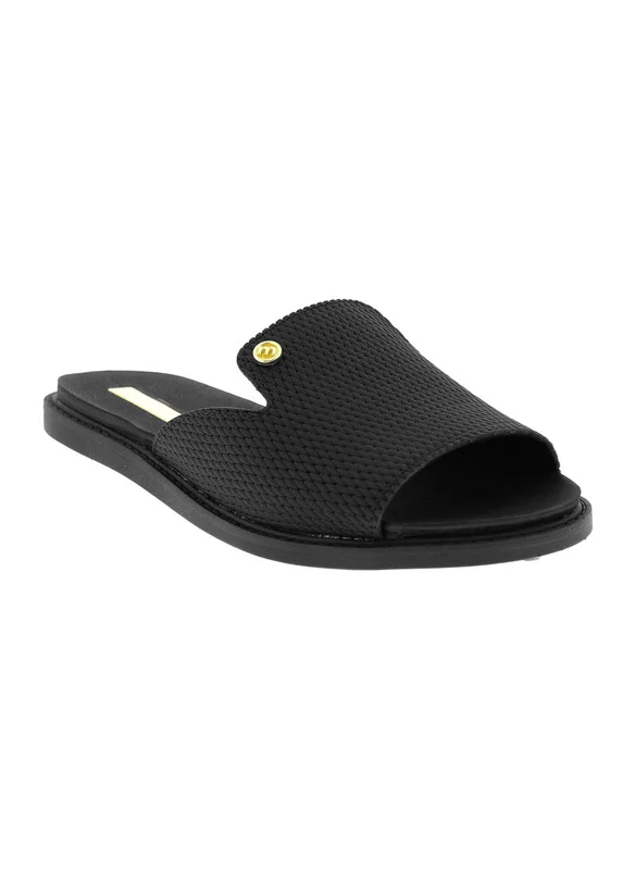 موليكا Moleca Ladies Flat Sandals Black | Made In Brazil