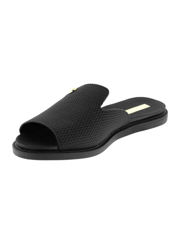 موليكا Moleca Ladies Flat Sandals Black | Made In Brazil