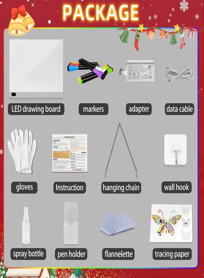 Lumiboard Led Drawing Board with 13 Light Effects, 13.7"x10" Rechargeable Glow Doodle LED Note Board with Colors, Neon Light Up Drawing Tablet Gifts for Kids for Christmas Birthday Gifts Presents - Image 2