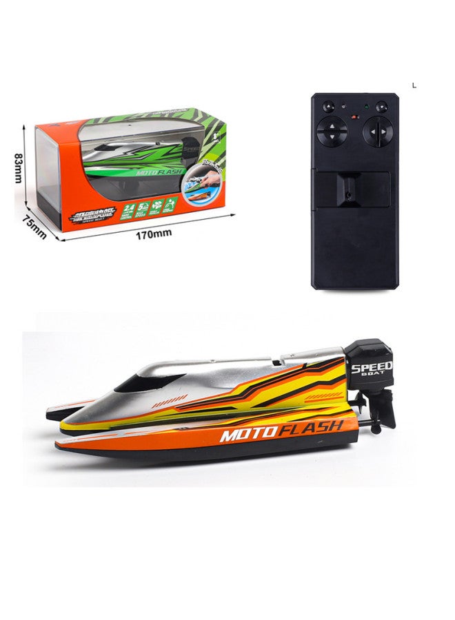 Shenqiwei 3313 Shenqiwei F1 Rowing Boat Remote Control Speedboat Mini Remote Control Boat Charging-Color:2.4g Rowing Orange  - Image 1