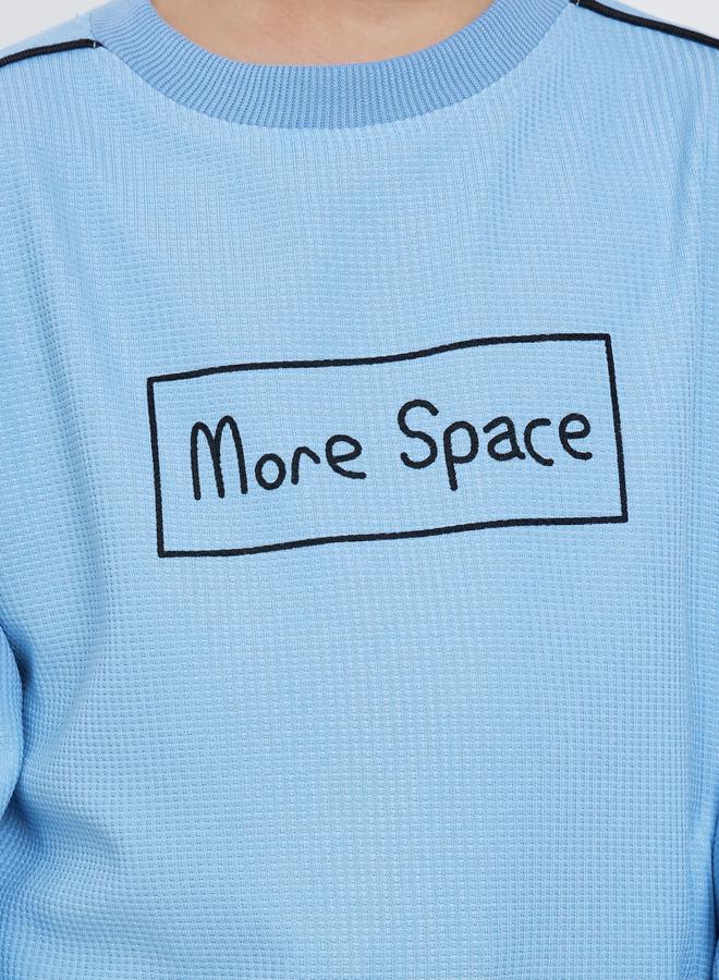 ستايلي سويت شيرت بياقة دائرية وطبعة كتابة - Image 3