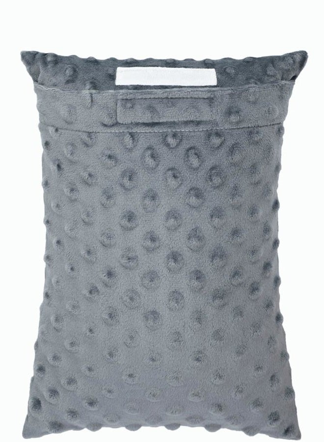 BNRendles Small Neck Cervical Pillow for Recliner Nap Tiny Little Head Lumbar Support Pillows Back Pain Relief Plump Adjustable Filling, Minky Dot Dark Gray - Image 1