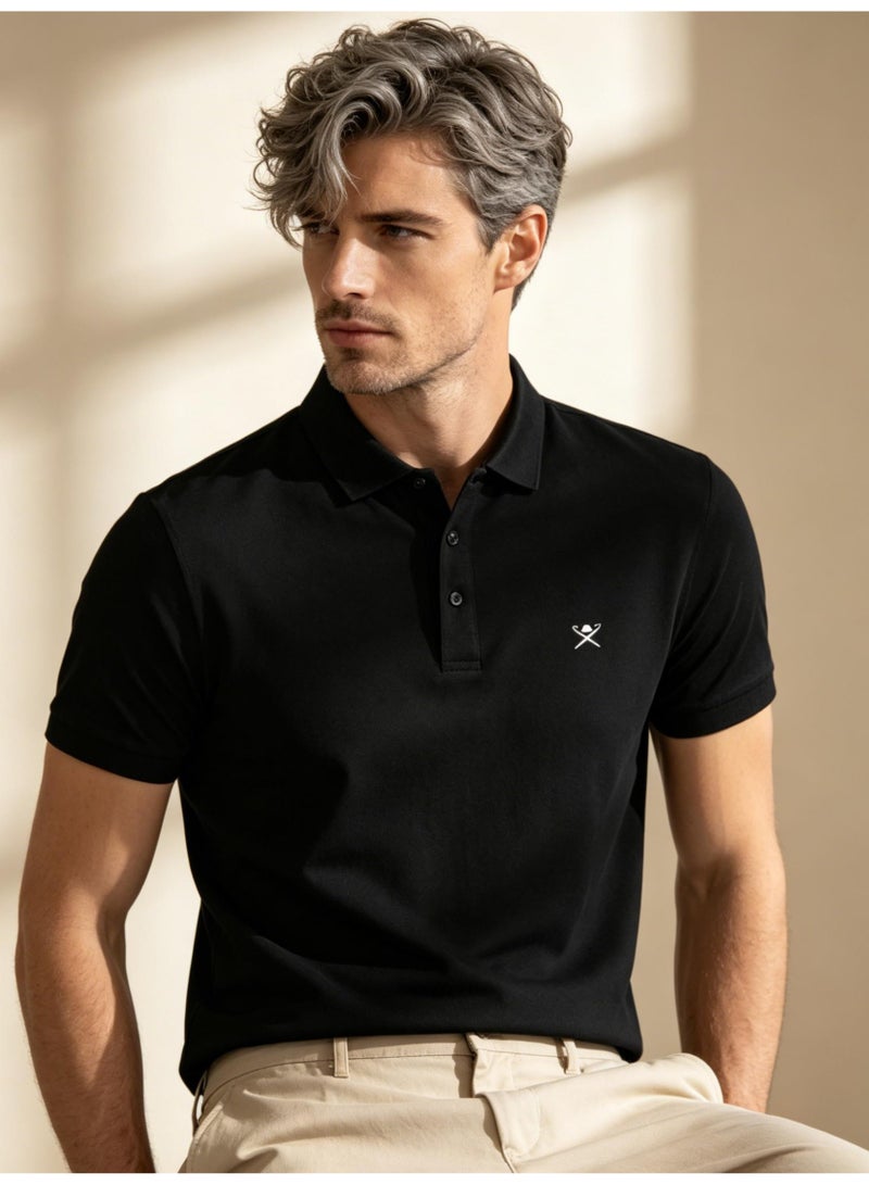 هاكيت لندن Hackett London logo printed Polo shirt men and women with the same business casual solid color short sleeve shirt. - Image 5