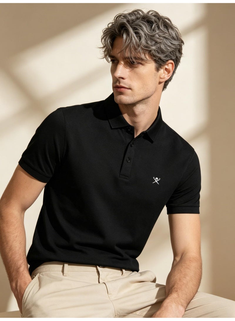 هاكيت لندن Hackett London logo printed Polo shirt men and women with the same business casual solid color short sleeve shirt. - Image 1