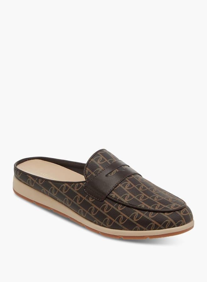 Paprika Women Monogram Print Slip-On Mules - Image 1