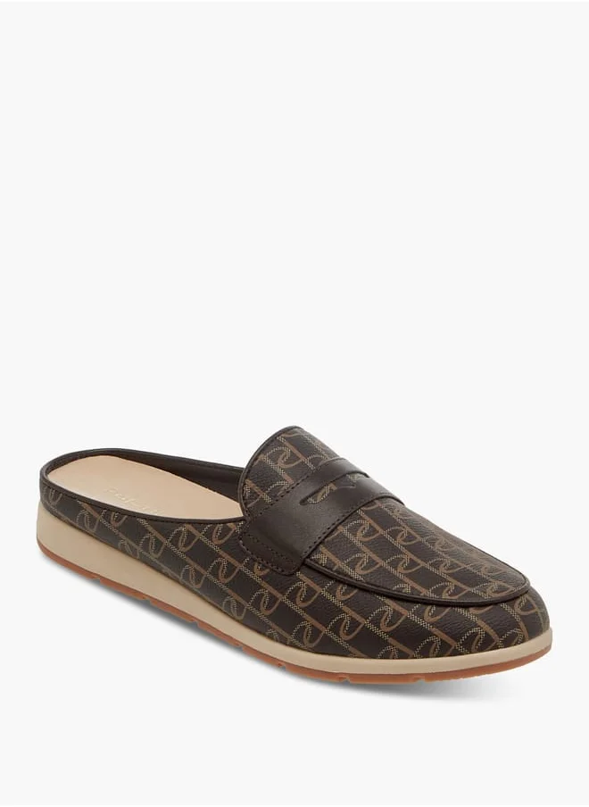 بابريكا Women Monogram Print Slip-On Mules