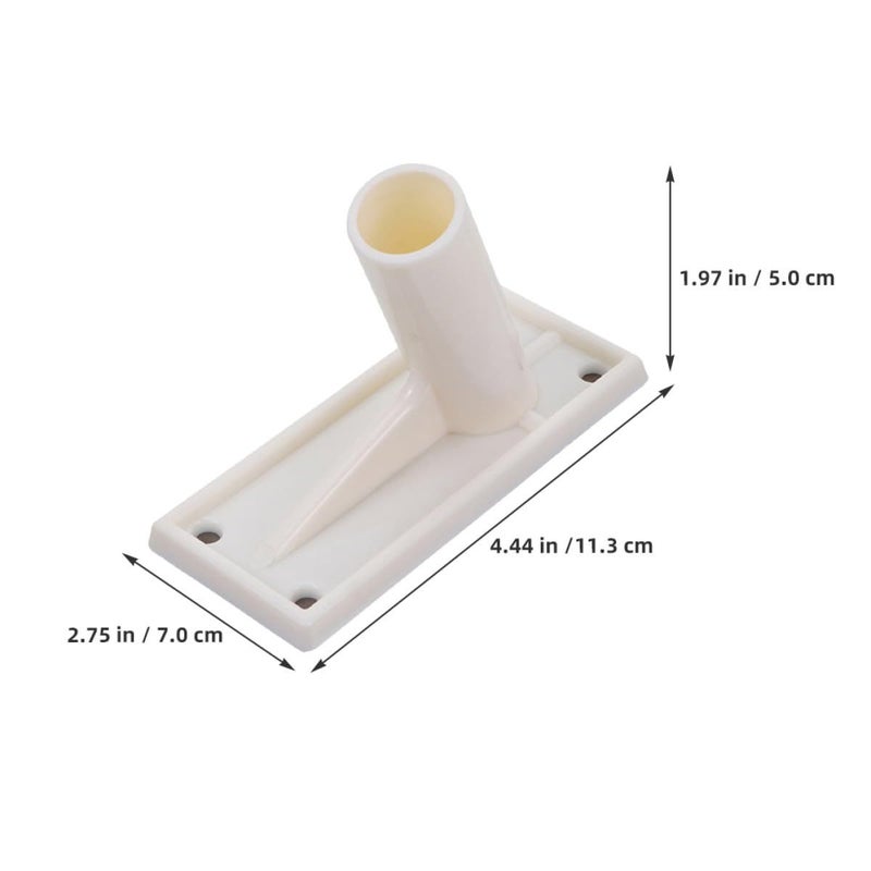 2pc Outdoor Flag Pole Holder Adhesive Base Heavy Duty White Wall Mount Bracket - Image 3