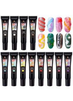 EBANKU 12 Colors 5D Carving Nail Gel Polish Soft Candy Nail Sculpture Painting Gel Soak Off Cute Jelly Macaron Modeling Glue For Diy Nail Art Designs  - Image 1