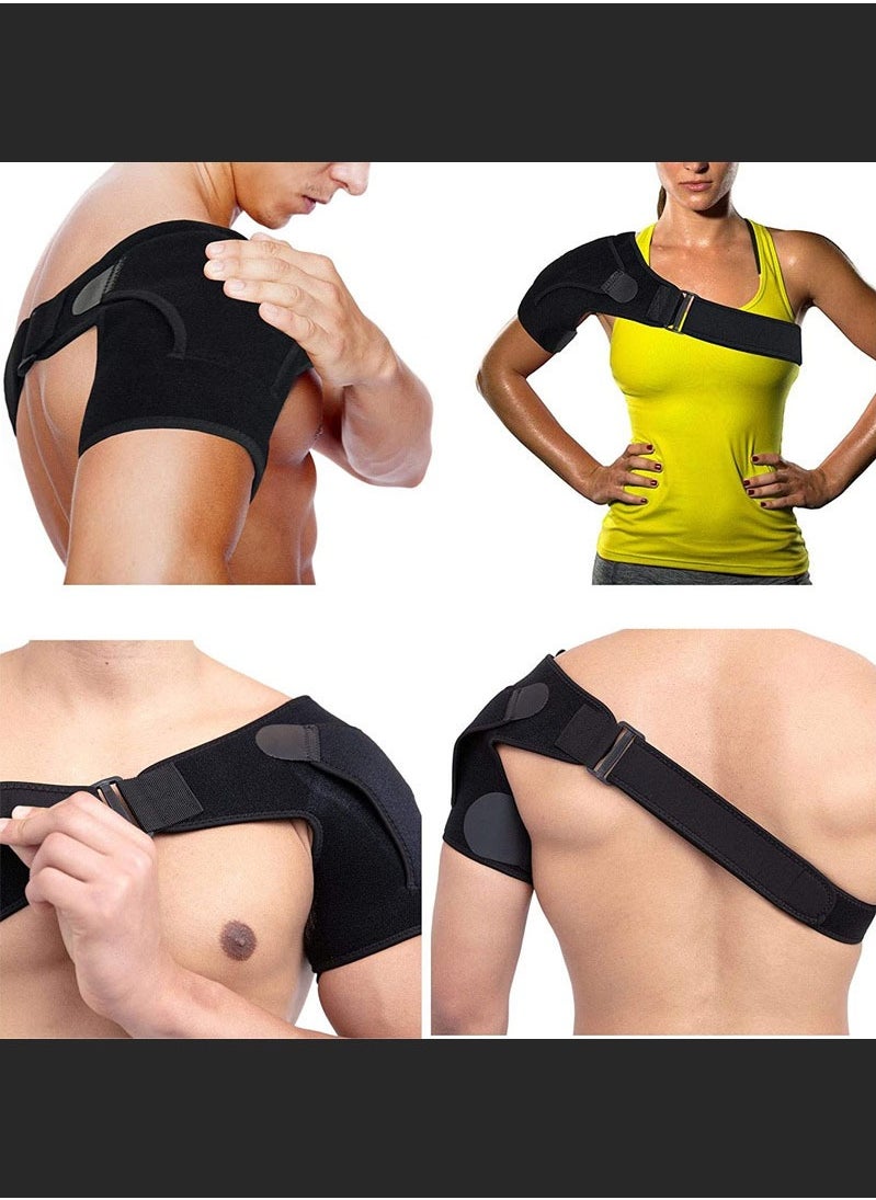 Generic - Shoulder Brace, Support and Compression Sleeve for Torn Rotator Cuff, Dislocated Shoulder, Pain Relief, Adjustable Fits Brace Immobilizer Strap - Image 1