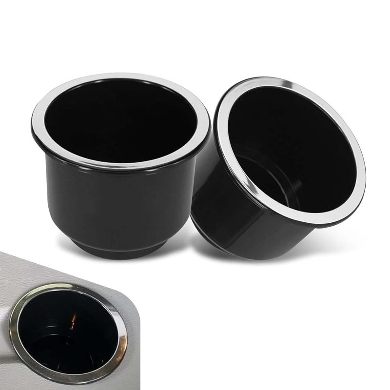 Ferianl 2PCS Car Cup Holder Insert Recessed Drop in Plastic Cup Drink Can Holder Large Capacity Cup Holder Replacement Accessories Universal for RV Boat Car Couch Golf Cart Black - Image 3