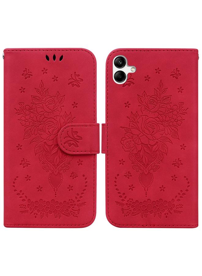 S-TOP Case For Samsung Galaxy A04/M13 5G Butterfly Rose Embossed Leather Phone Case - Image 1