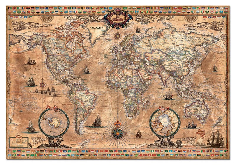 Educa Antique World Map 1000-Piece Puzzle, Brown, (15159) - Image 2