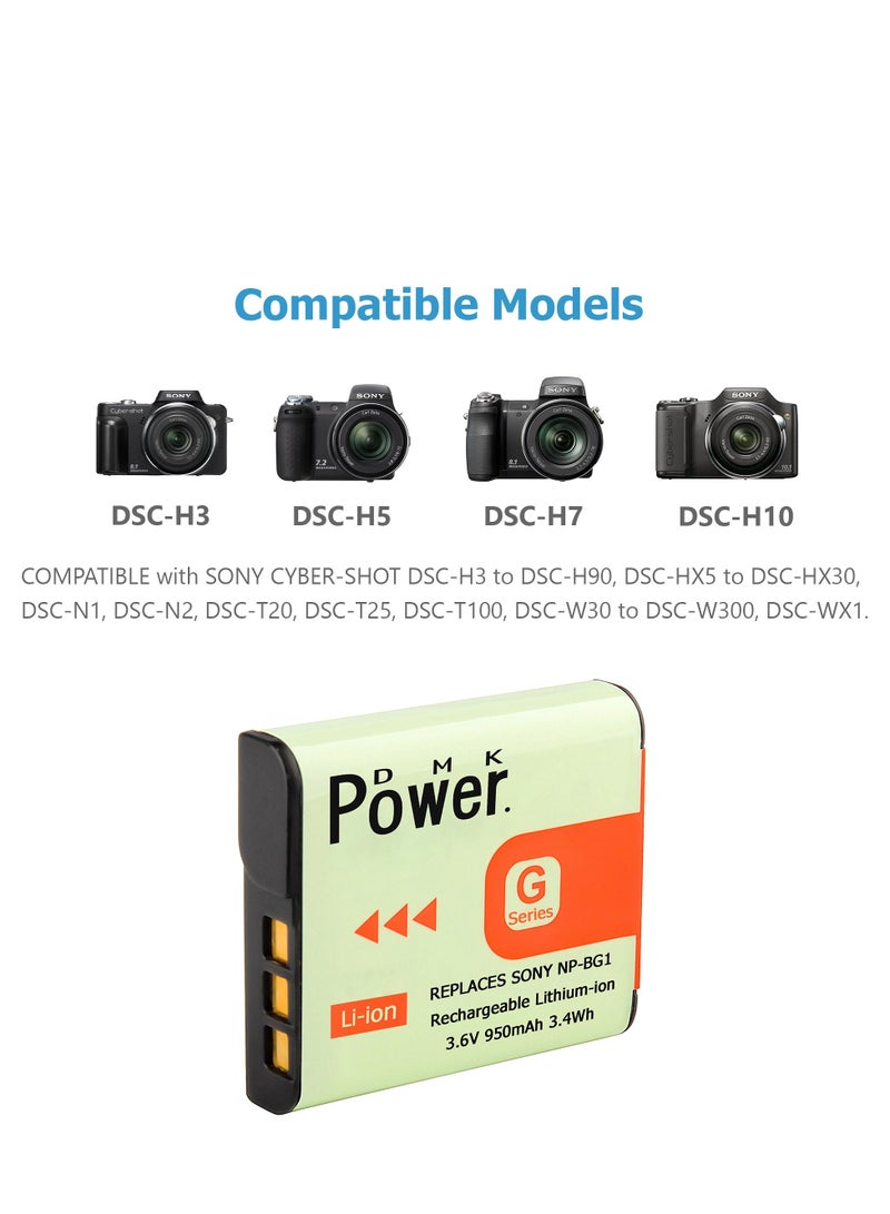DMK Power DMK Power NP-BG1 Battery 950mAh Compatible with Sony DSC-H3 DSC-H7 etc, - Image 3