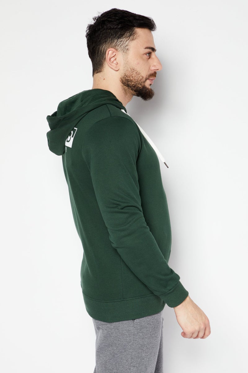 Nordland هودي بأكمام طويلة للرجال بشعار العلامة التجارية، أخضر - Image 2