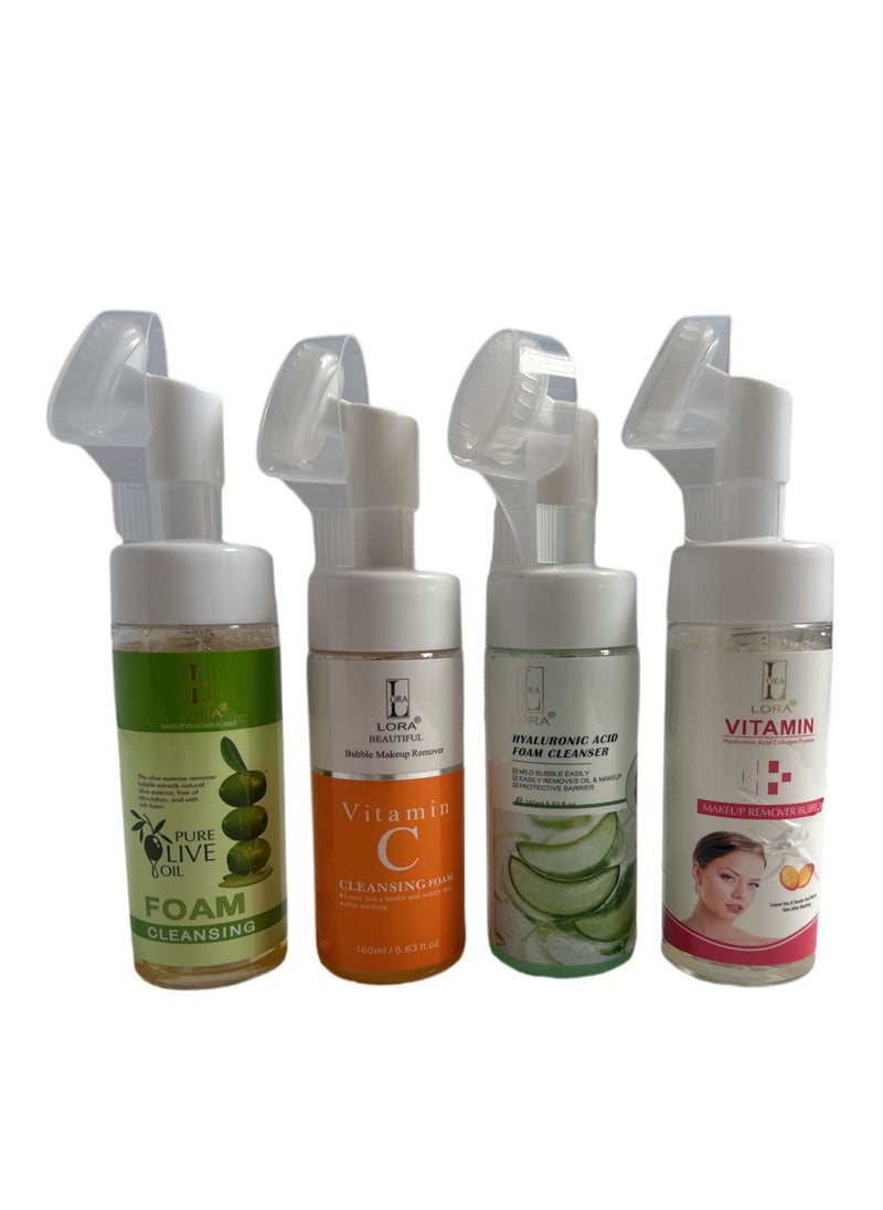 LORA Makeup Remover Kit For Reasons And Makeup Easy To Protect Skin With Orange Extract Vitamin C and Olive Oil 640ml  - Image 1