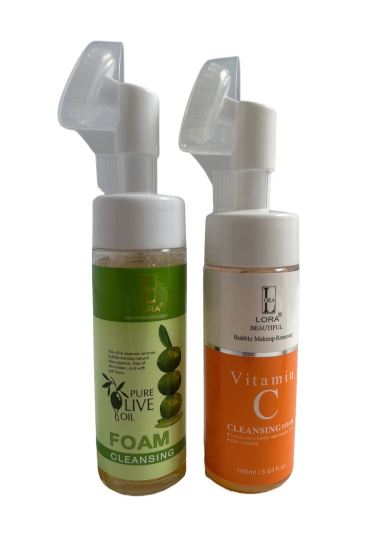 LORA Makeup Remover Kit For Reasons And Makeup Easy To Protect Skin With Orange Extract Vitamin C and Olive Oil 640ml  - Image 3