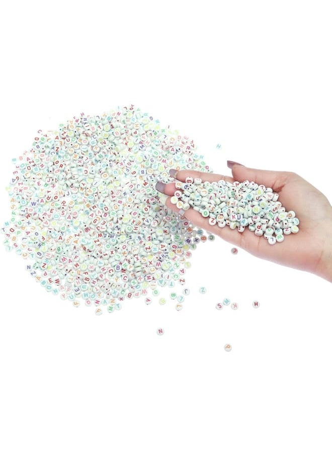 Generic - 1000+ Cube And Circle Shape Plastic Alphabet Beads Creative Diy Learning And Crafting Jewelery Making (, Multicolor) - Image 1