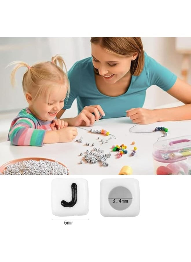 Generic - 1000+ Cube And Circle Shape Plastic Alphabet Beads Creative Diy Learning And Crafting Jewelery Making (, Multicolor) - Image 1