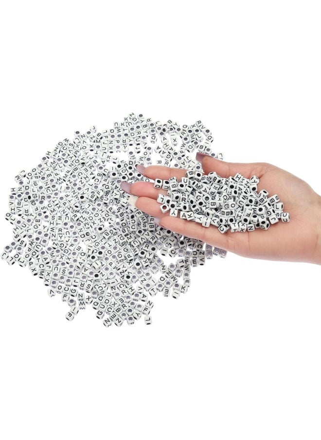 Generic - 1000+ Cube And Circle Shape Plastic Alphabet Beads Creative Diy Learning And Crafting Jewelery Making (, Multicolor) - Image 1