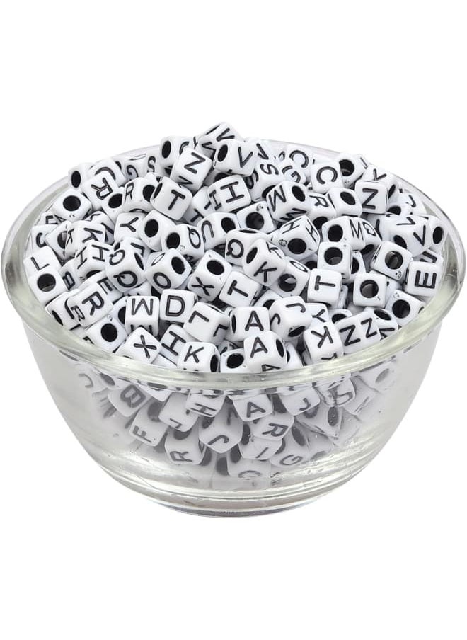 Generic - 1000+ Cube And Circle Shape Plastic Alphabet Beads Creative Diy Learning And Crafting Jewelery Making (, Multicolor) - Image 1