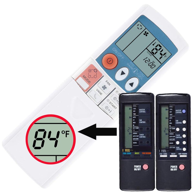 CHOUBENBEN Replacement Mitsubishi Electric Mr Slim Air Conditioner Remote Control T2W679426 MS09EW MS12EN MS15EN MS-09-DW-U1 Display in Fahrenheit and Celsius -U - Image 2