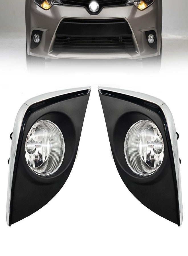 WILD BEAR Fog Lights Compatible with 2014 2015 2016 Corolla Altis CE ECO L LE (Not Fit for SE/S type) Lamp (Chrome Ring) - Image 1