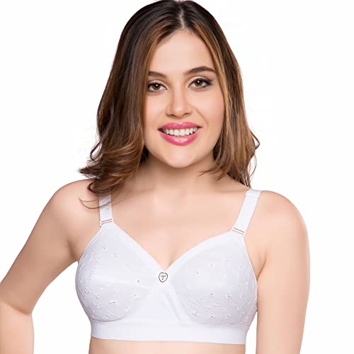 TRYLO Women's Cotton T-Shirt Bra Women's Non-Wired Bra (KRUTIKA Chiken_White_36E) - Image 2