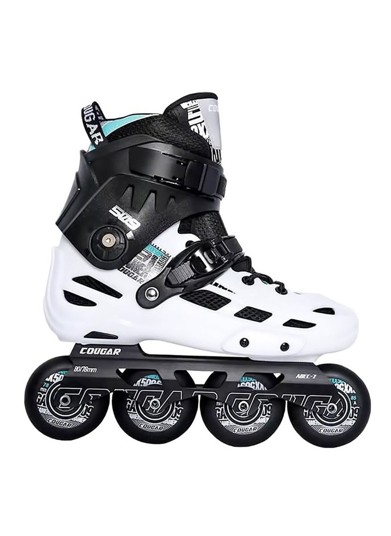 Cougar COUGAR Roller Skate Shoe Model 509 For Adult Adjustable Roller Skates with 4 Illuminating Pu Wheels, Outdoors and Indoors Roller Blades for Boys Girls Beginners Color : White Size : 45  - Image 2