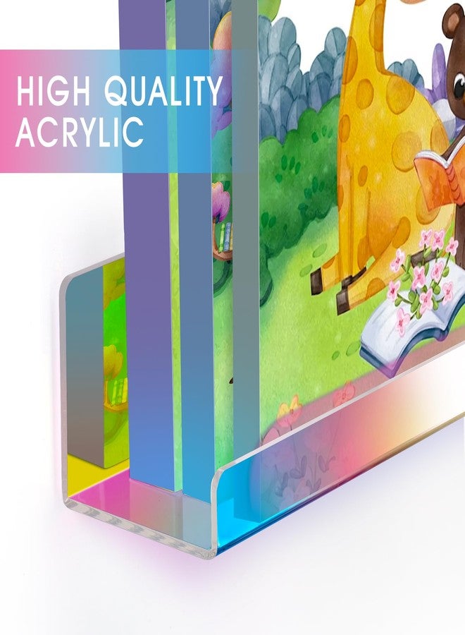 NiHome Magnetic Iridescent Acrylic Book Shelves 2-Pack, 17'' for Whiteboard, Classroom and Fridge Storage, Sleek Design for Large Picture Books and File Holders, Holds up to 8.5 lbs - Image 4