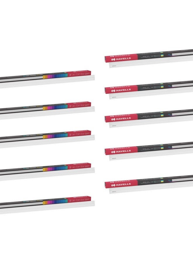 مصباح باتن LED هافيلز برايد إيسينشال 20 واط | أبيض بارد | توفير طاقة يصل إلى 60% | تصميم فائق النحافة | حماية من الارتفاعات حتى 4KV | صديق للبيئة | معتمد من BIS | صنع في الهند | عبوة من 10