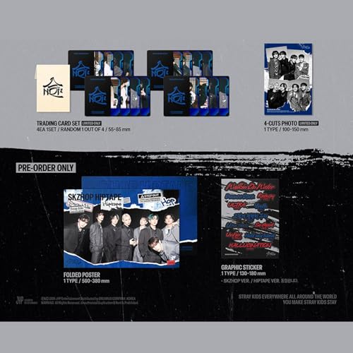 OIXXAF Stray-Kids Skzhop Hiptape Hop [HIPTAPE Limited ver.] Album+Pre-Order Benefit (Folded POSTER + GRAPHIC STICKER) - Image 3