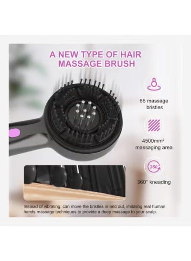 ELTRAZONE Hair Massager Scalp Massager – Multi-Function Electric Scalp Massage Comb for Hair Growth, Hair Oil Diffuser, 2-in-1 Hair Brush & Head Massager with 3 Modes, Stimulates Scalp, Relieves Stress, Reduces Dandruff, Improves Hair Health – Black Edition for Men and Women in UAE - Image 2