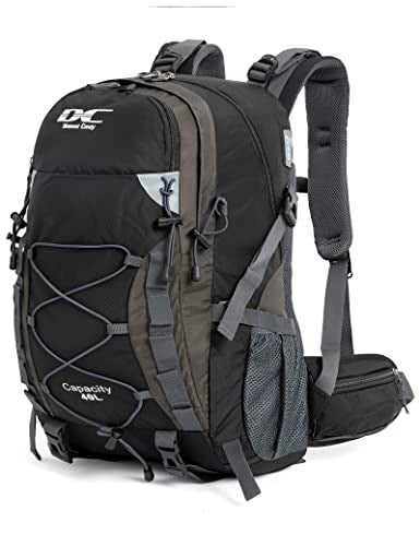 Diamond Candy Waterproof Hiking Backpack for Men and Women, Lightweight Day Pack for Travel Camping, Black, 40L - Image 1