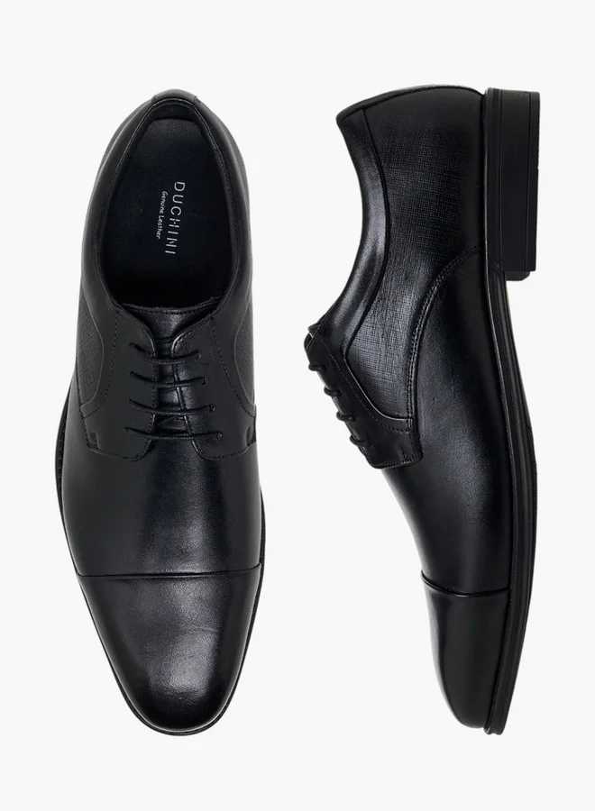 دوتشيني Men Lace-Up Leather Derby Shoes