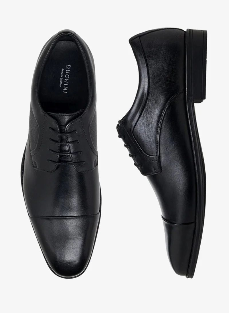 DUCHINI Men Lace-Up Leather Derby Shoes